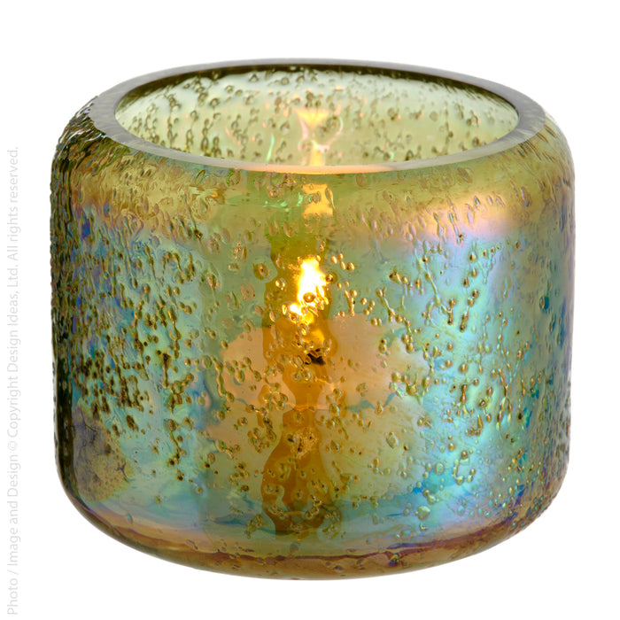 Hubbard™ votive (white/green glaze)