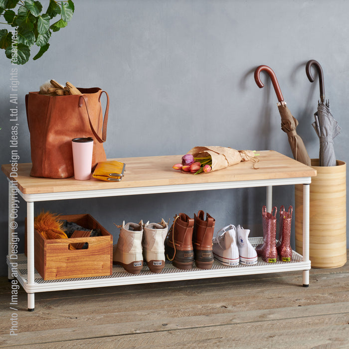 MeshWorks® entryway bench (white)