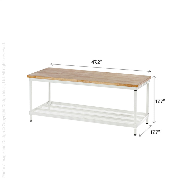 MeshWorks® entryway bench (white)