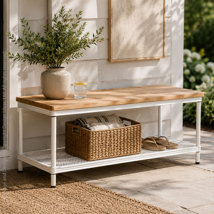 MeshWorks® entryway bench (white)