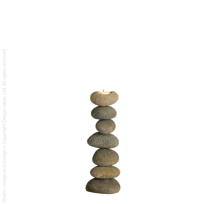 PebbleStack™ candleholder (4.3 dia x 11.8 in.)