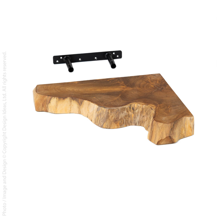 Takara™ live edge corner shelf (15.7 in)