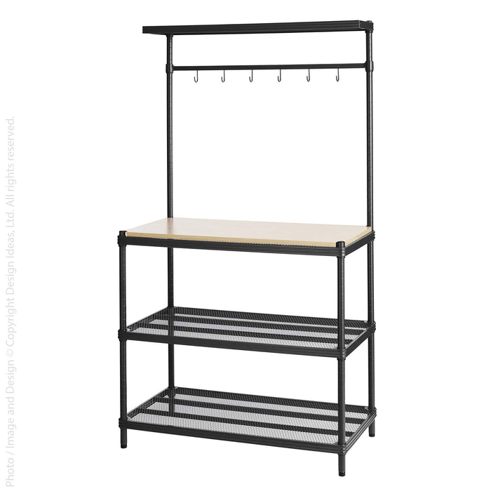 MeshWorks® utility unit (36 x 18 x 63 in.: wood top 4-tier)