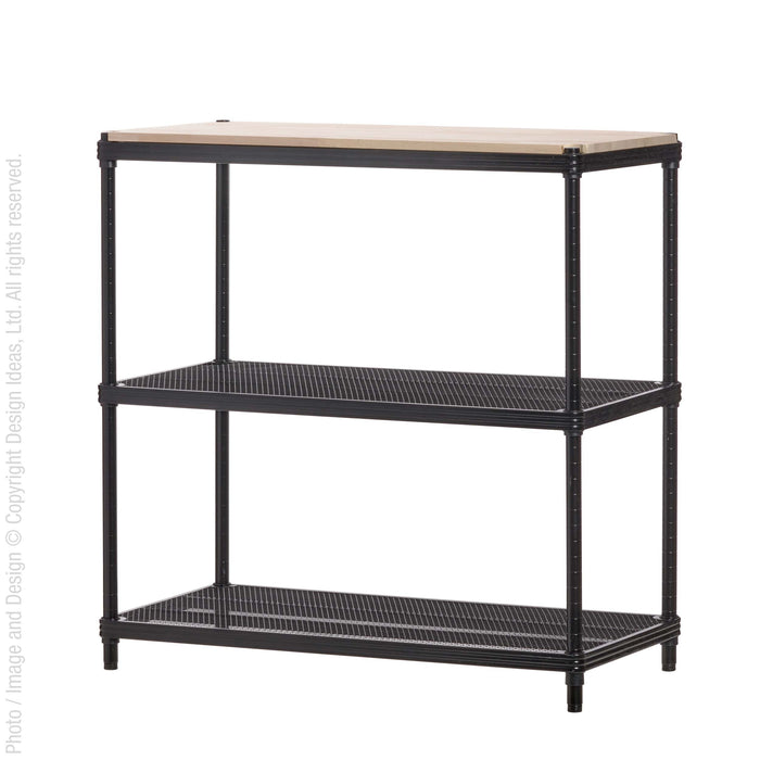MeshWorks® utility unit (36 x 18 x 36 in.: wood top 3-tier)