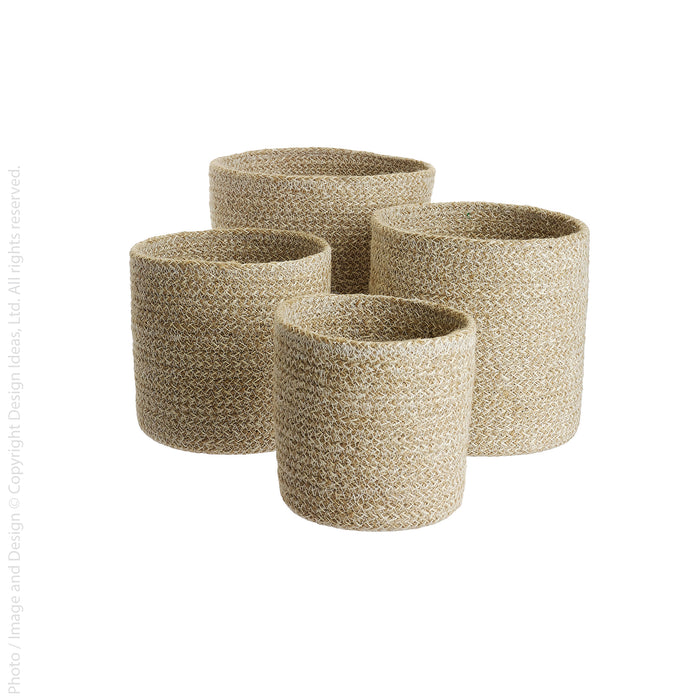 Melia™ baskets (set of 4) - (colors: Black, Sand, Sage, Slate, White, Rust, Indigo) | Premium Basket from the Melia™ collection | made with Jute for long lasting use