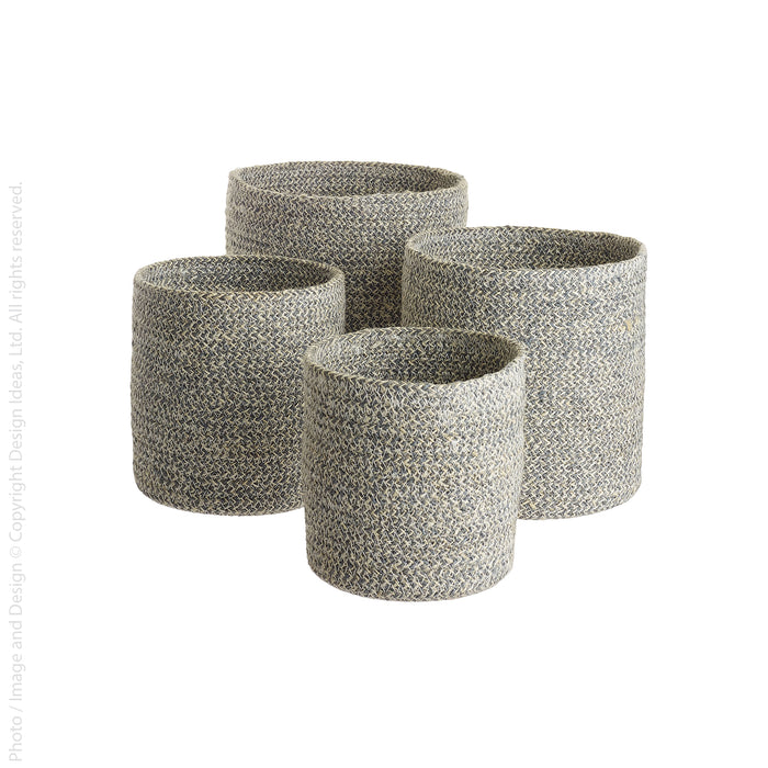 Melia™ baskets (set of 4) - (colors: Black, Sand, Sage, Slate, White, Rust, Indigo) | Premium Basket from the Melia™ collection | made with Jute for long lasting use