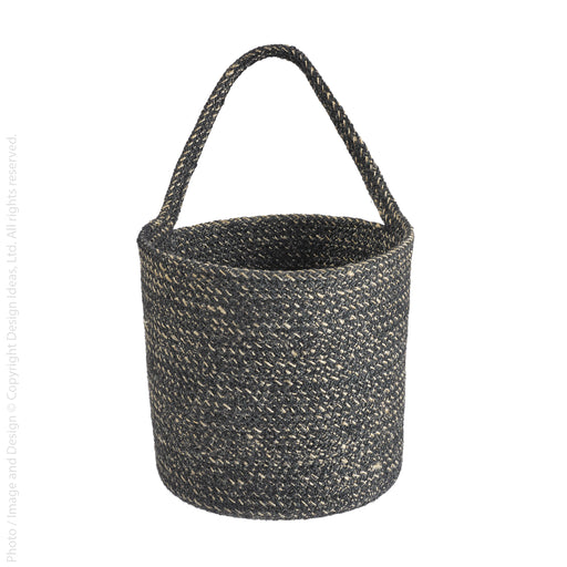Melia™ Woven Jute Hanging Basket (6 x 7 x 7 in.) - (colors: Black, Sage, Sand, Slate, Indigo, Rust) | Premium Basket from the Melia™ collection | made with Jute for long lasting use