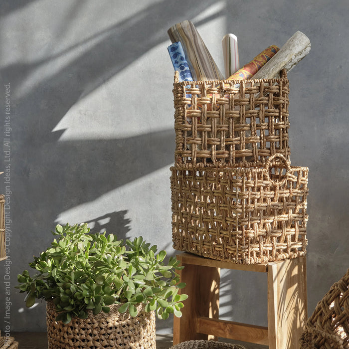Vieste™ Small and Medium Woven Water Hyacinth Baskets (set of 2) - (colors: ) | Premium Basket from the Vieste™ collection | made with Water Hyacinth for long lasting use
