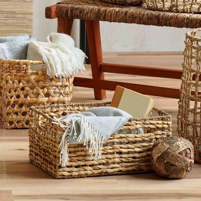 Lomi™ Small, Medium and Large Woven Water Hyacinth Twine Baskets (set of 3) - (colors: ) | Premium Basket from the Lomi™ collection | made with Water Hyacinth Twine for long lasting use