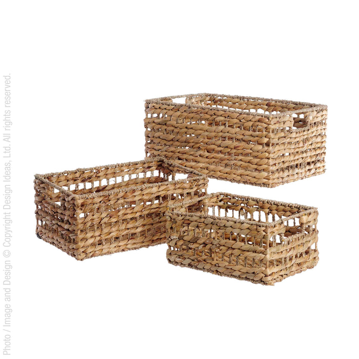 Lomi™ Small, Medium and Large Woven Water Hyacinth Twine Baskets (set of 3) - (colors: ) | Premium Basket from the Lomi™ collection | made with Water Hyacinth Twine for long lasting use