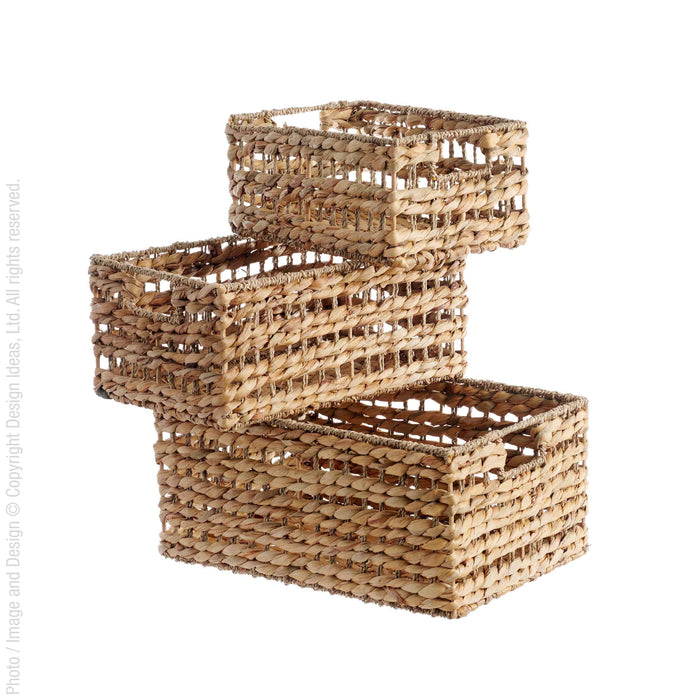 Lomi™ Small, Medium and Large Woven Water Hyacinth Twine Baskets (set of 3) - (colors: ) | Premium Basket from the Lomi™ collection | made with Water Hyacinth Twine for long lasting use