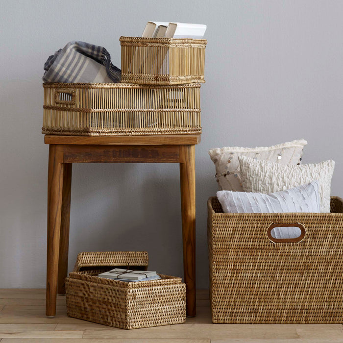 Liana™ Small Woven Rattan Rectangular Basket - (colors: ) | Premium Basket from the Liana™ collection | made with Rattan for long lasting use