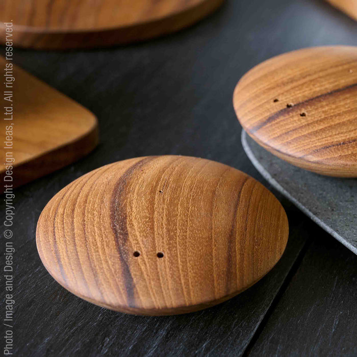 Chiku™ Finely Sanded Teak Salt & Pepper Shakers - (colors: ) | Premium Shaker from the Chiku™ collection | made with Teak for long lasting use