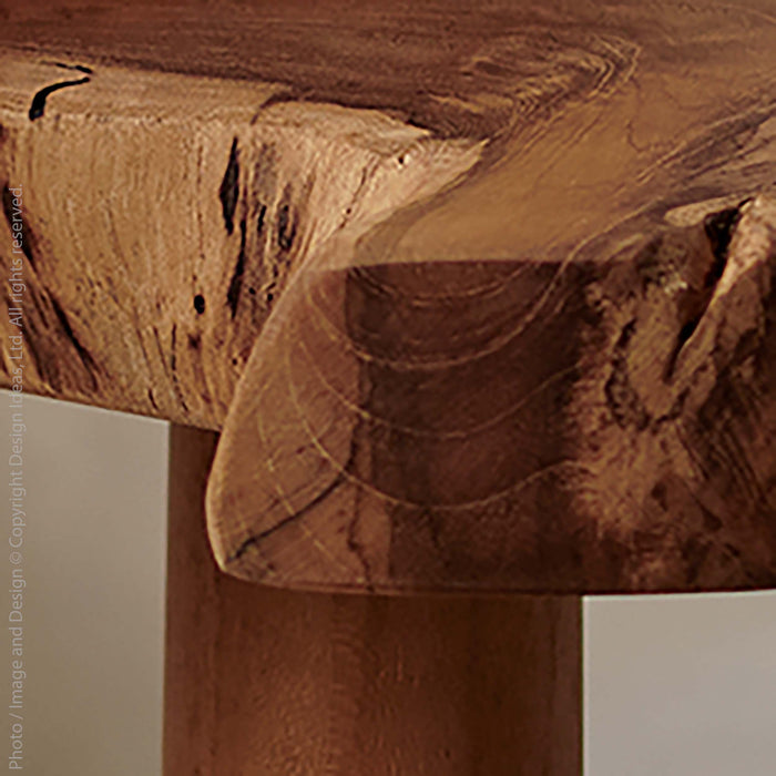 Live Edge Riser Takara™ Teak Wood Live Edge 2-tier Riser - texxture™ — Design Ideas