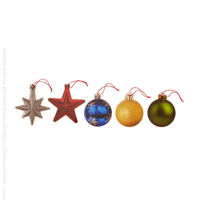 Gimbel™ ornaments (vintage glass: set of 5)