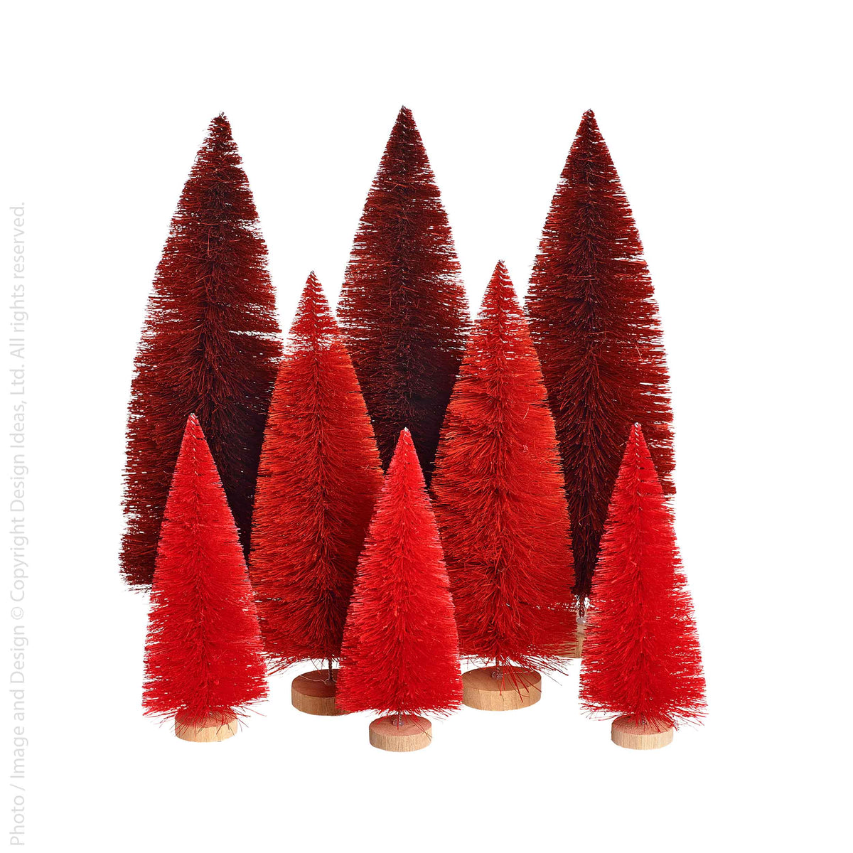 red tree① Vickerman 7-ft Pre-lit Red Artificial Christmas Tree with