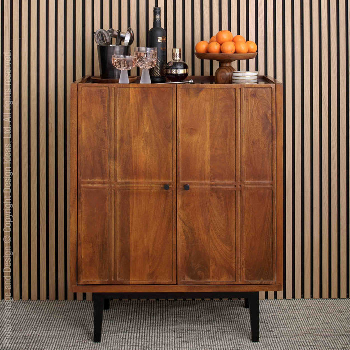 Dalston™ bar cabinet - (colors: ) | Premium Bar Cart from the Dalston™ collection | made with Mango Wood, Iron, Marble, and MDF for long lasting use